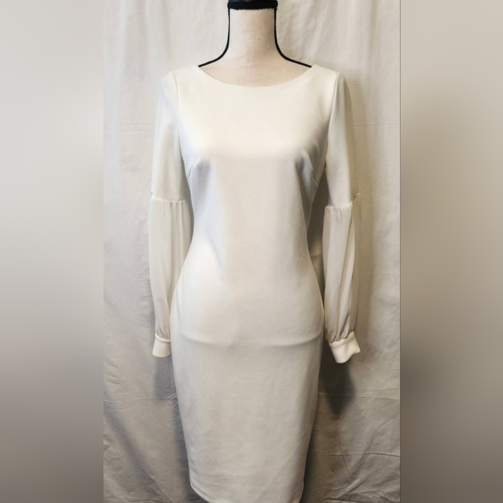 Calvin Klein White Long Sleeve Dress